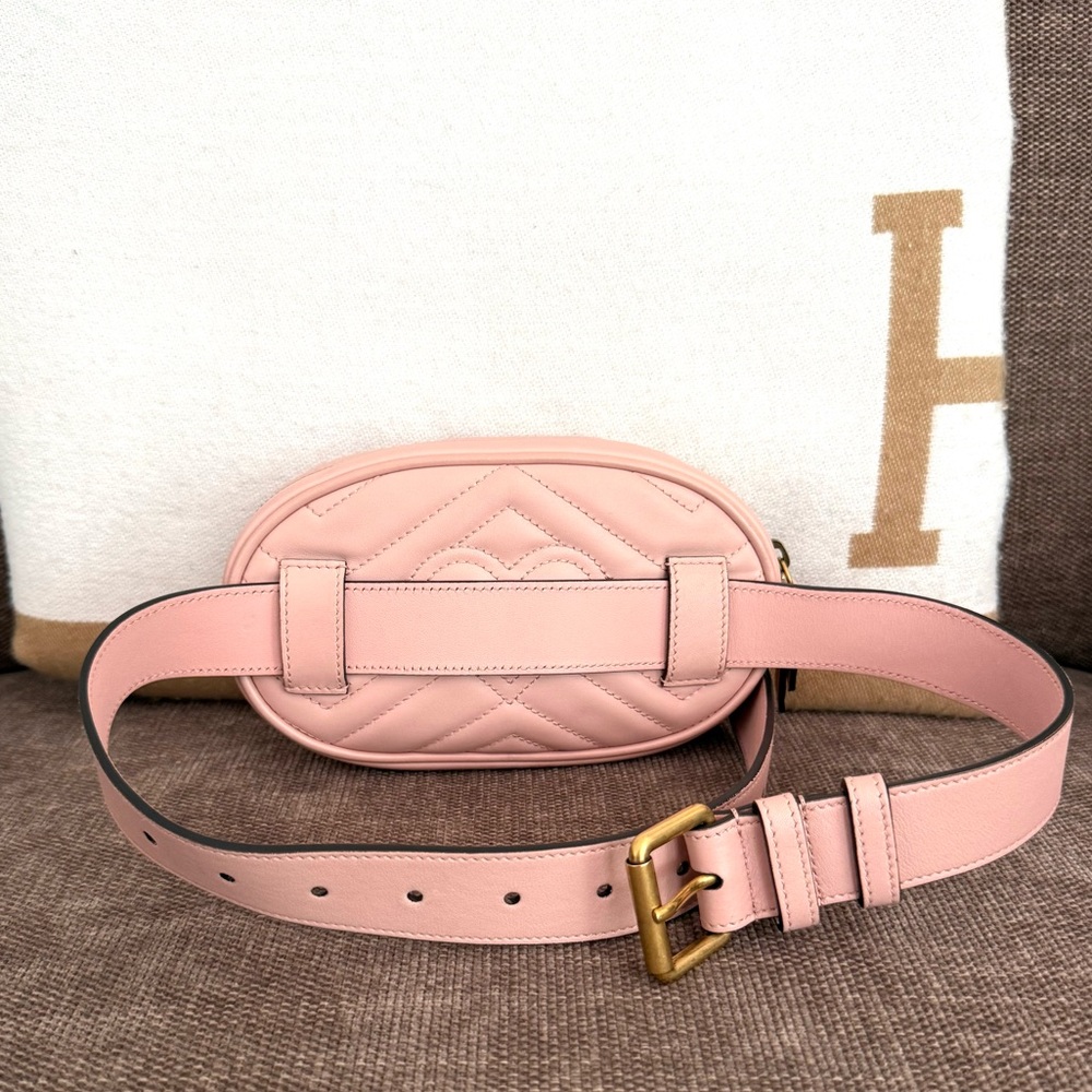 Authentic Gucci GG Marmont Matelassé Leather Belt Bag Waist bag light pink - Picture 11 of 16